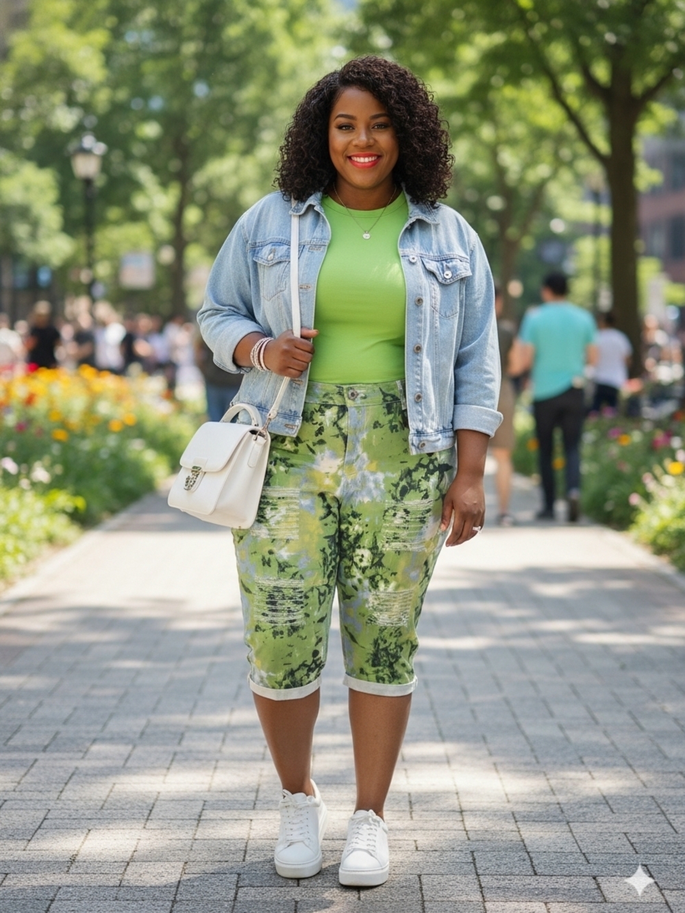 🌟SALE🌟Ashley Stewart Green and Blue Tie-Dye Capris